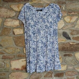 Lauren Ralph Lauren Blue And White Floral Nightgown